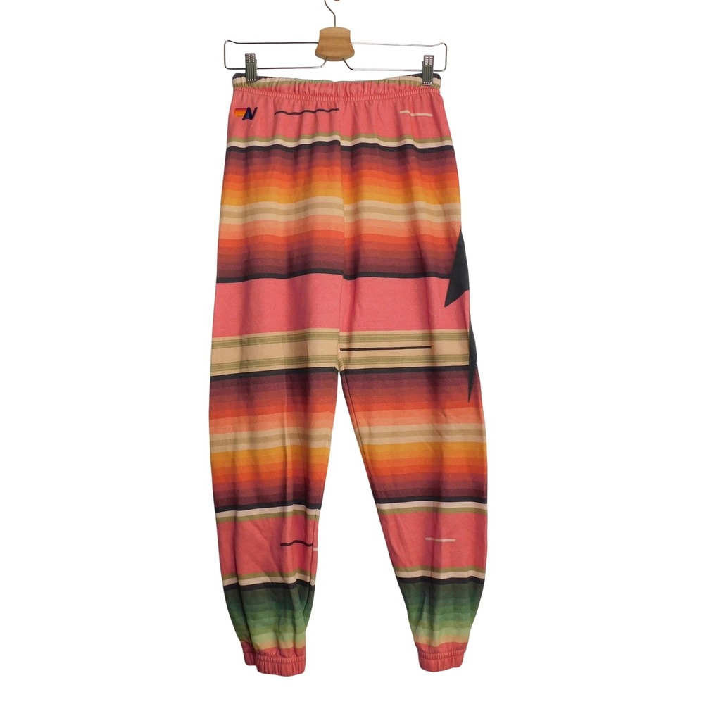 Aviator Nation Sweatpants Women S Pink Serape Bolt Stitch Joggers